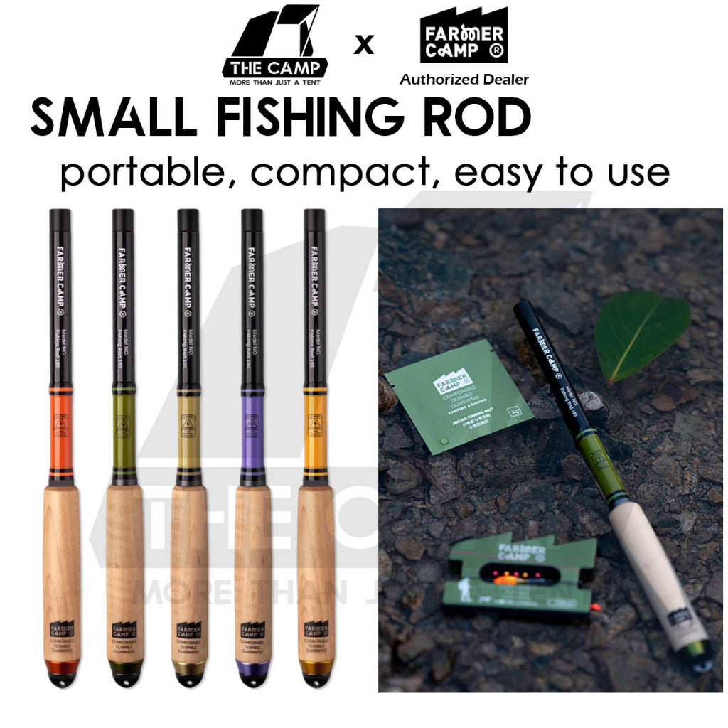 Farmer Camp Small Fishing Rod Set Outdoor Camping Fish Rod Compact Telescopic Shrimp Udang Ikan Pancing