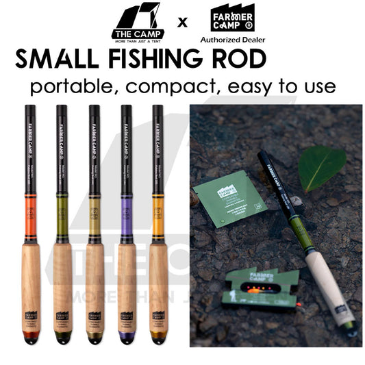 Farmer Camp Small Fishing Rod Set Outdoor Camping Fish Rod Compact Telescopic Shrimp Udang Ikan Pancing
