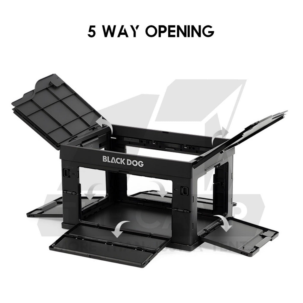 Blackdog Folding Storage Box 25L 50L Outdoor Camping Folding Foldable Multipurpose Black Box with Table Top CBD2550XB013