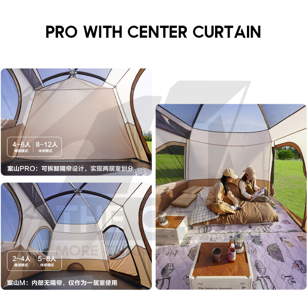 Vidalido An Saan Tent M / PRO Outdoor Camping Manual PU1500mm Family Villa Silver Coating Khemah Unta Camel