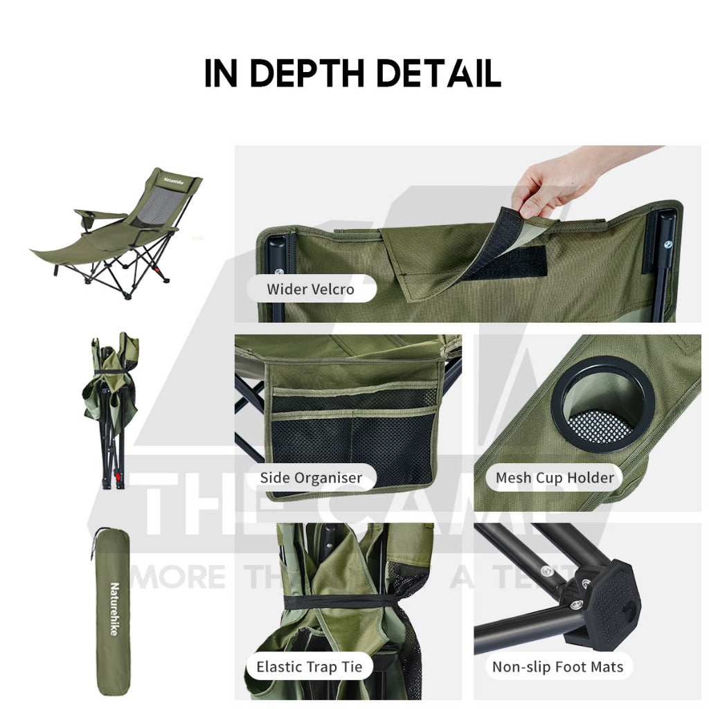 Naturehike T05 Reclining Chair with Mesh Head Rest Foot Rest Recliner Outdoor Camping Kerusi Healing CNK2550JJ023