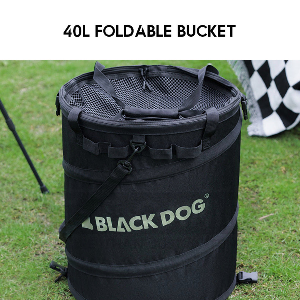 Blackdog Foldable Bucket Bag Laundry Basket 40L Folding Dustbin Trashbin Strorage Outdoor Camping Sundries CBD2450XB011