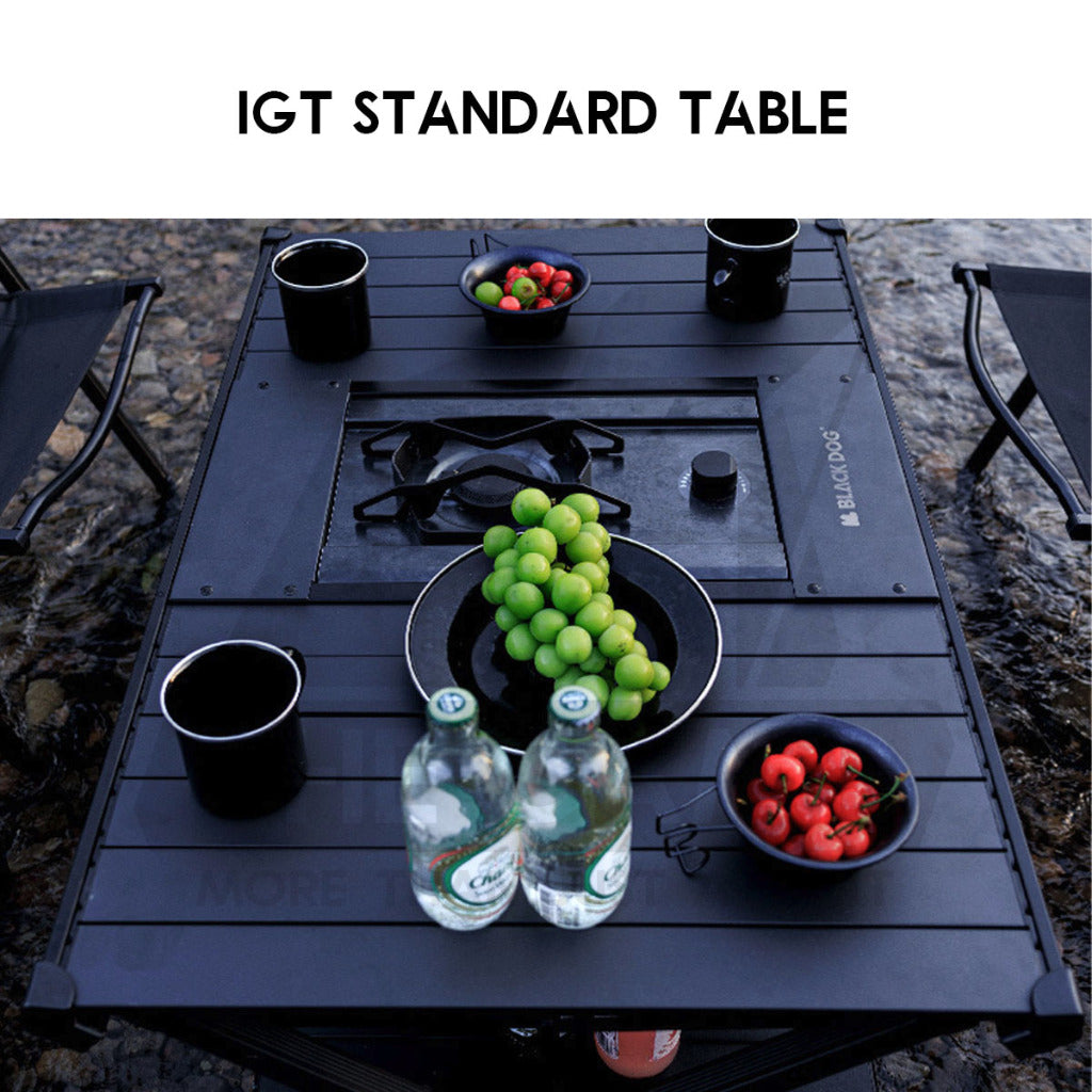 Blackdog Double Layer Aluminium Alloy Folding IGT Table Foldable Black Tent Pole Chair Outdoor Camping CBD2450JJ011