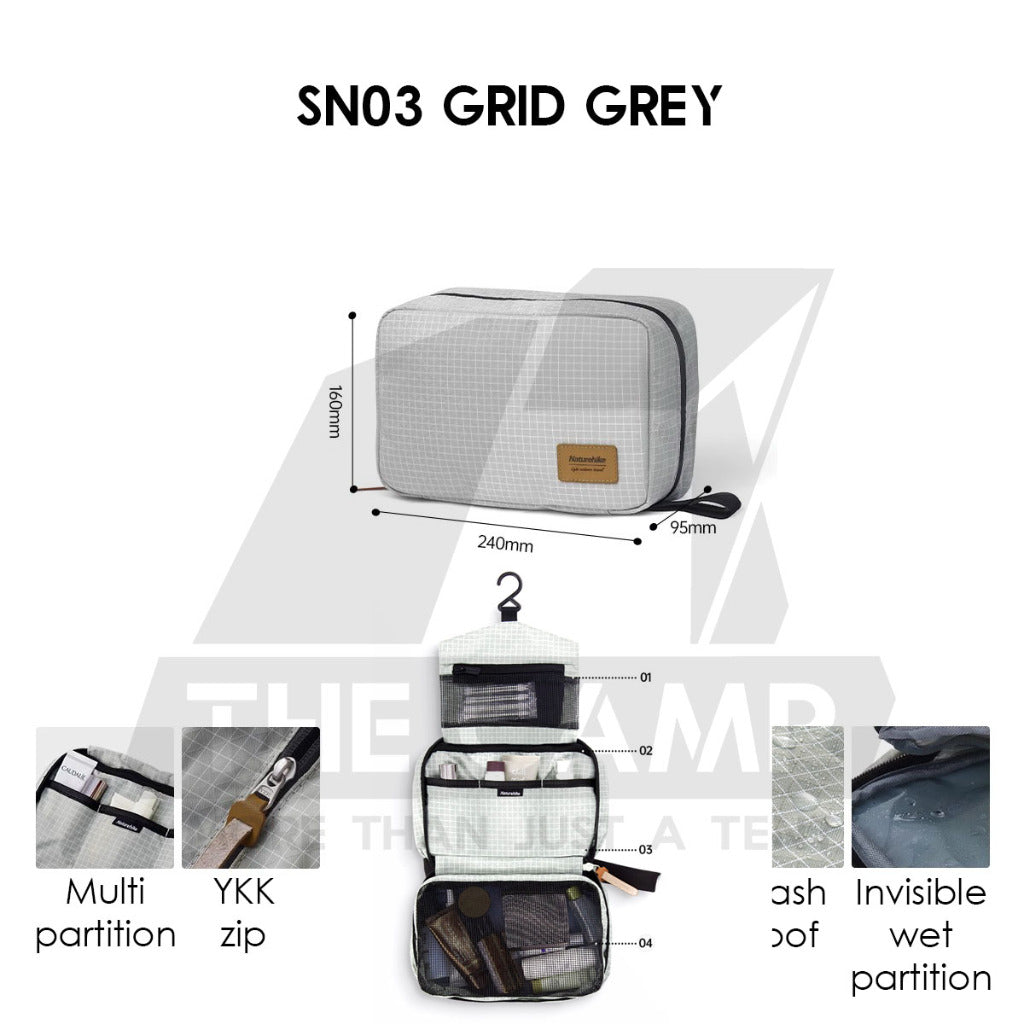 Naturehike Square Toiletry Bag Outdoor Business Trip Wash Bag Travel For Business Waterproof Cosmetic Bag NH21LX001