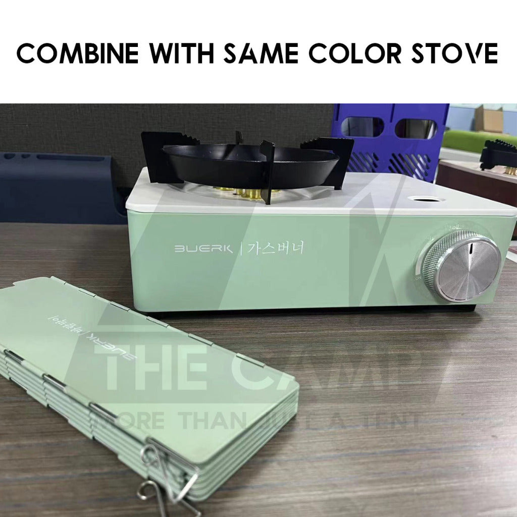 Buerk Foldable Outdoor 10 Plate Windshield Matt Oxidised Folding Camping Stove Windscreen Sheild Portable Wind Black