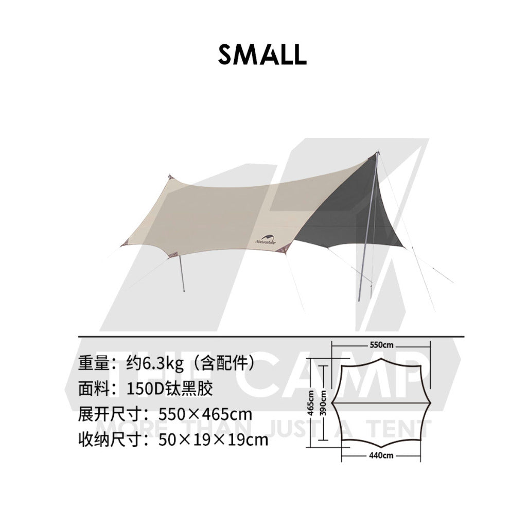 Naturehike TiBlack Cloud Skies Ultra Large Tarp Flysheet Outdoor Camping Ti Black Waterproof Moraine C2350WS010