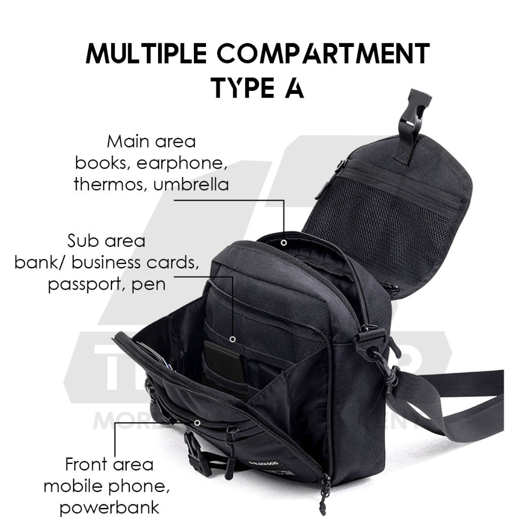 Blackdog Sling Shoulder Bag Outdoor Camping Travel Messenger Satchel Wallet Black Beg Unisex CBD2450XB017 CBD2450XB018