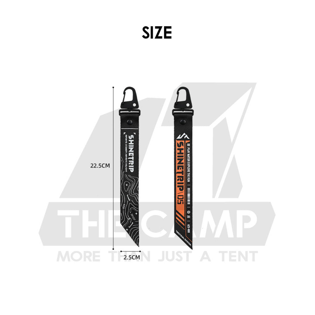 Shinetrip Tactical Keychain Nylon Strip Outdoor Camping Carabiner Key Hook Black Orange Ambience A516