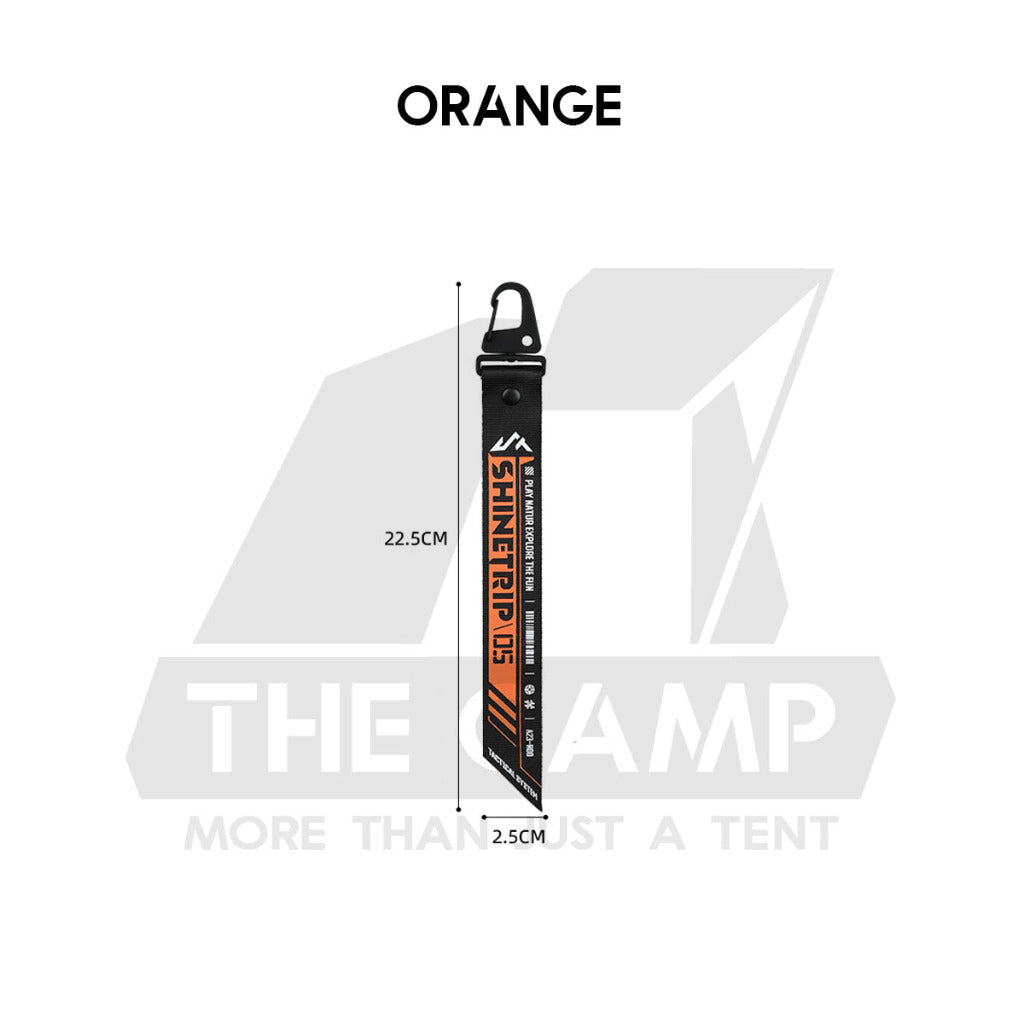 Shinetrip Tactical Keychain Nylon Strip Outdoor Camping Carabiner Key Hook Black Orange Ambience A516