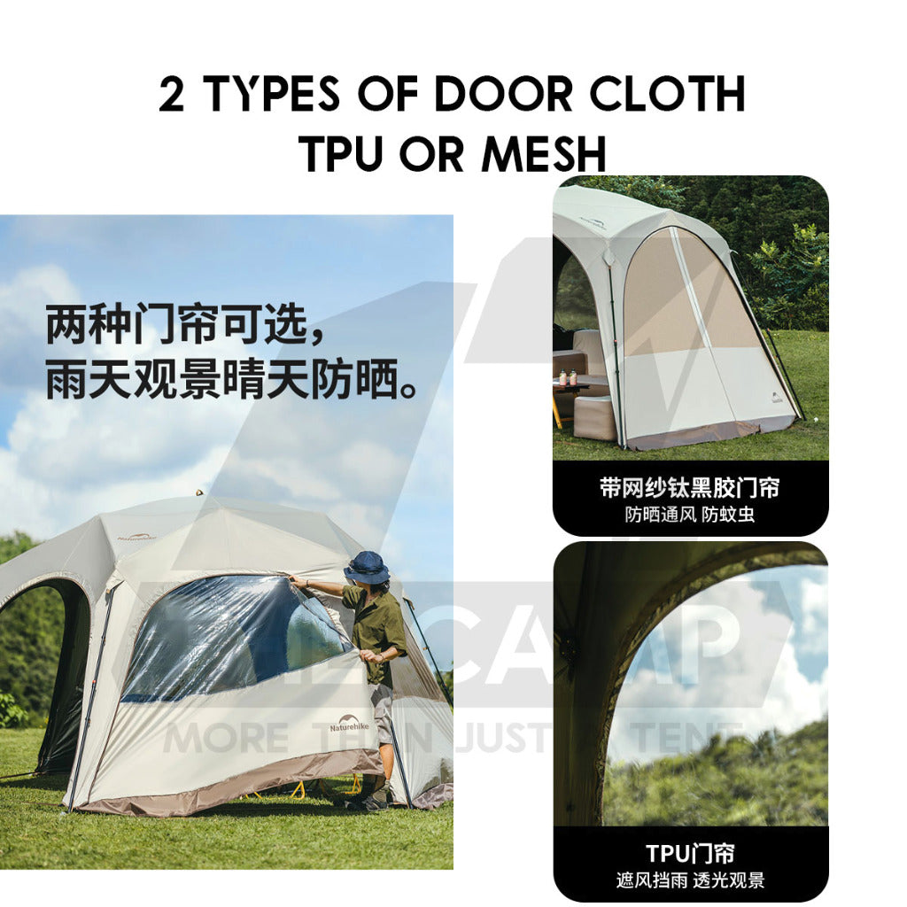 Naturehike Hexagon Auto Dome Shelter Accessories Quick Opening Tent Canopy Flysheet Door Mesh TPU Cloth CNK230WS014