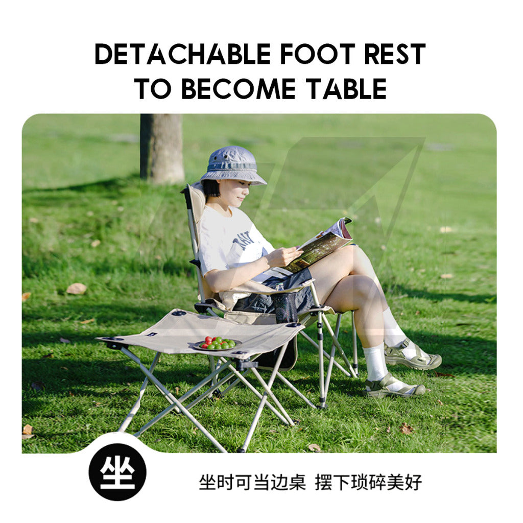 Naturehike Detachable 2 In 1 Lounge Chair T05J Recliner With Table Outdoor Camping Foot Rest Reclining CNK2350JJ011