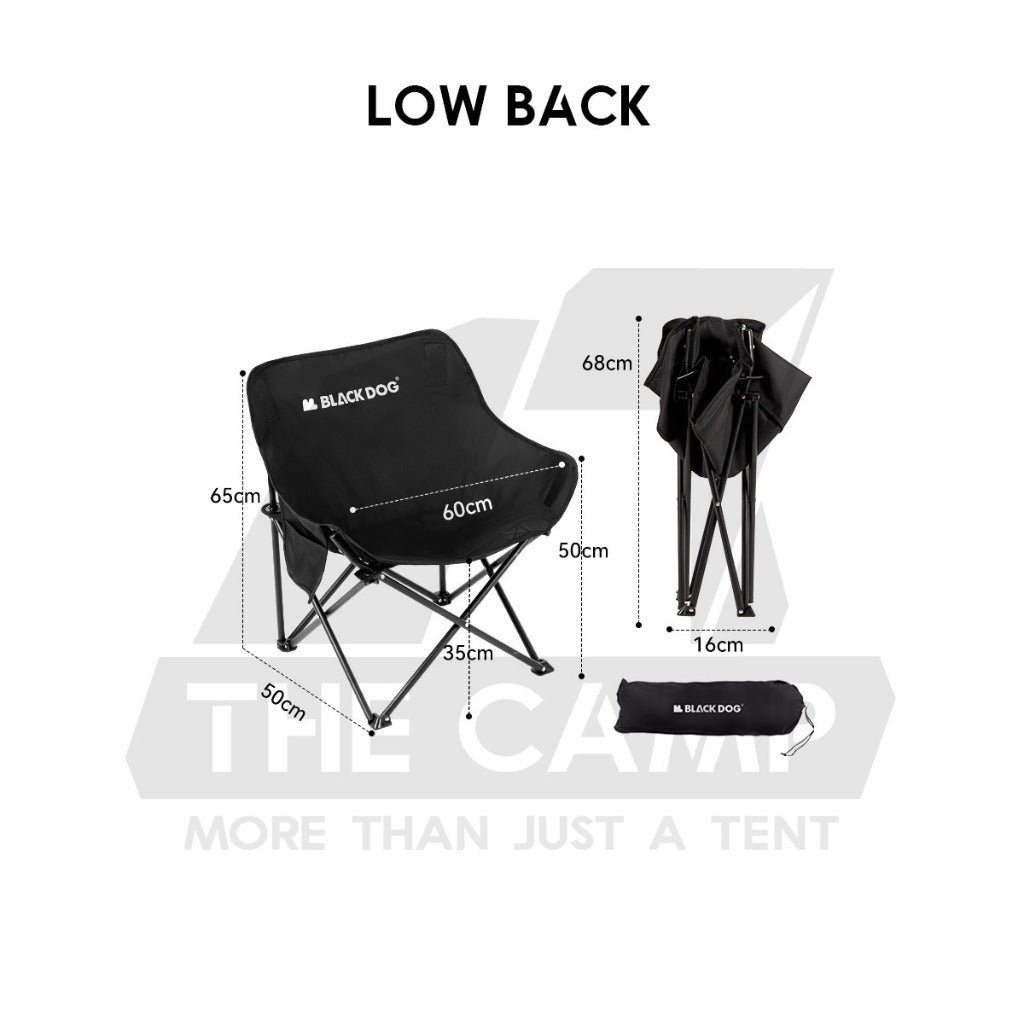 Blackdog Foldable Chair Camping Outdoor Foldable Folding Moon Chair Tent Table Flysheet Black CBD2300JJ020 CBD2300JJ026