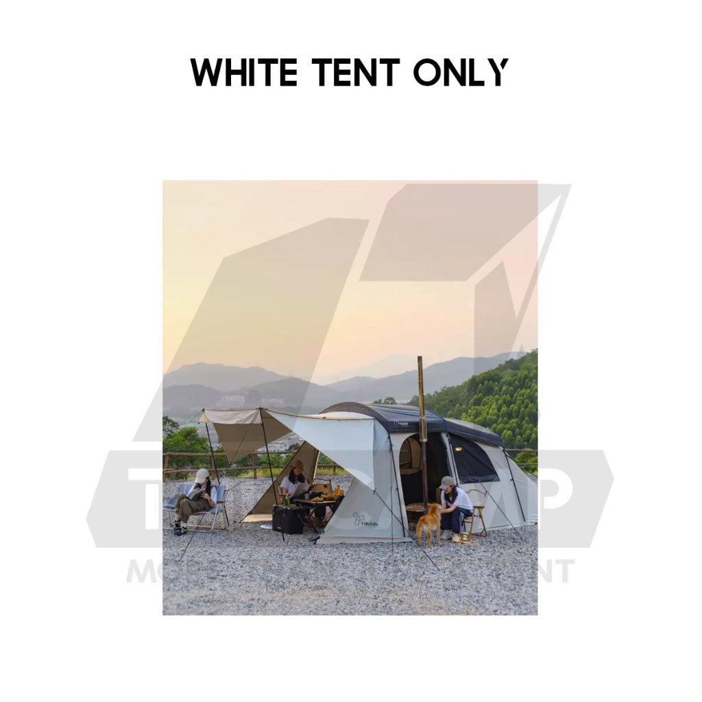 Vidalido SanStay Tunnel Tent with Optional TPU Door Outdoor Camping 1 Bedroom 2 Living Rooms Silver Poon Saan Cabin
