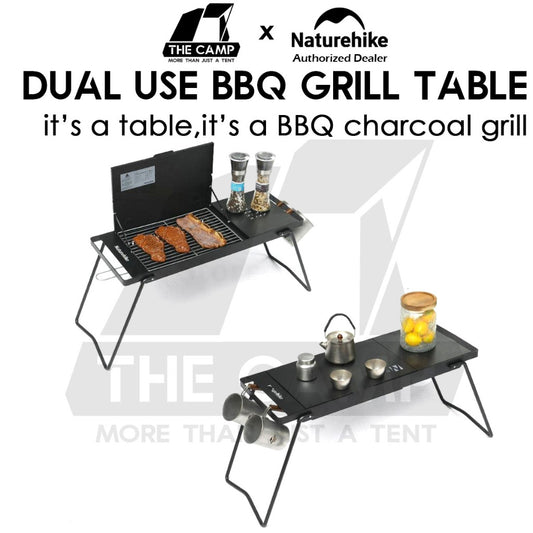 Naturehike Dual Use BBQ Grill Table Charcoal Mini Portable Foldable Outdoor Camping Rack Stove Frying Pan CNK2450CF014