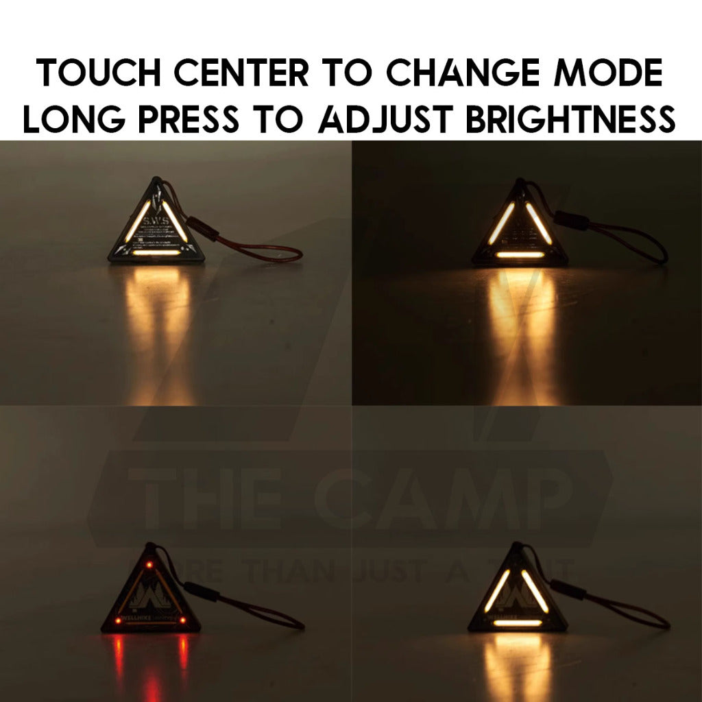 Wellhike SWS Triangle Badge Light Touch Sensor Outdoor Camping Rope Hanging Warning Lamp Flashlight Safety Lampu Tali
