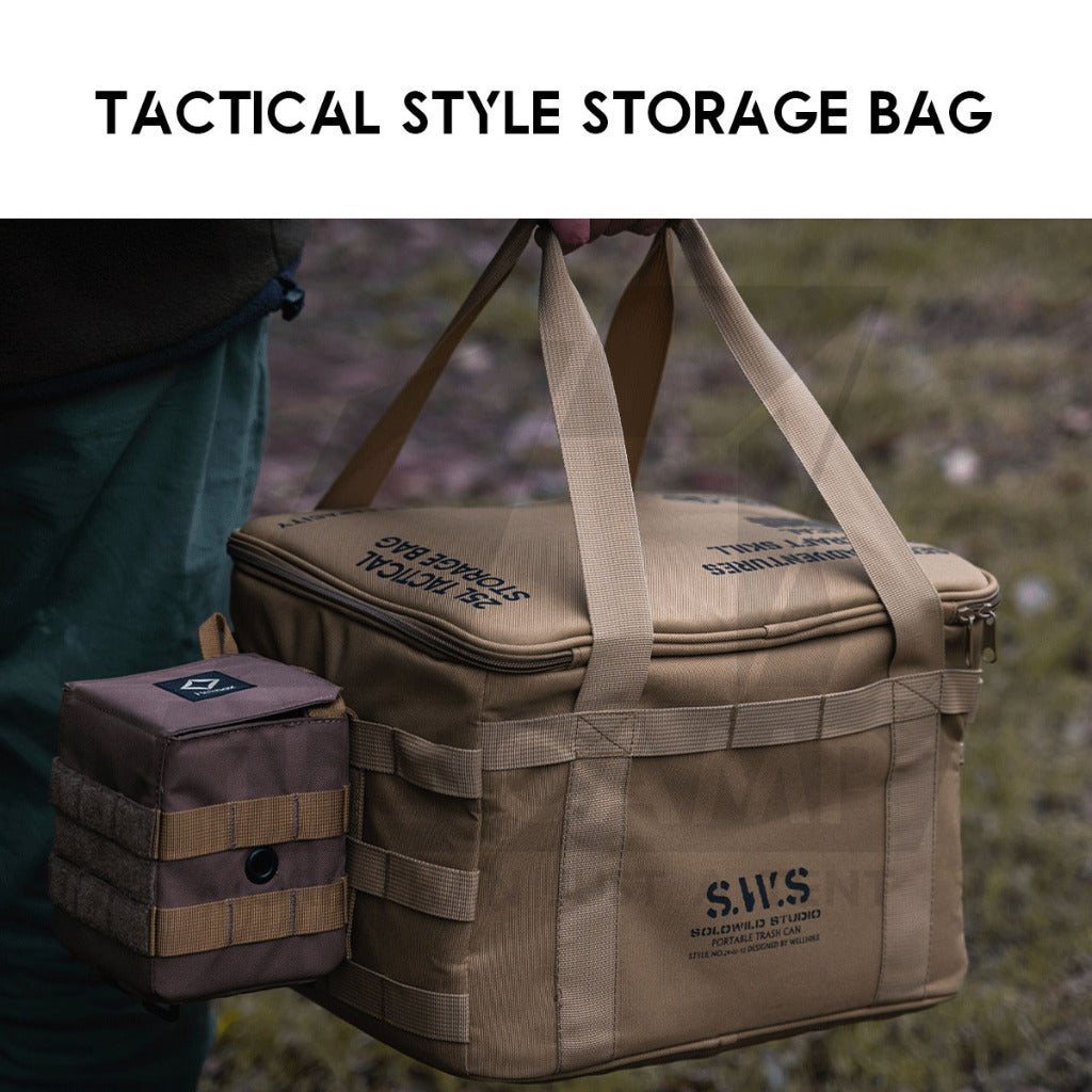 Wellhike SWS Tactical Storage Bag 25L Waterproof Large Capacity Outdoor Camping Cookware Equipment Stove Organizer Beg