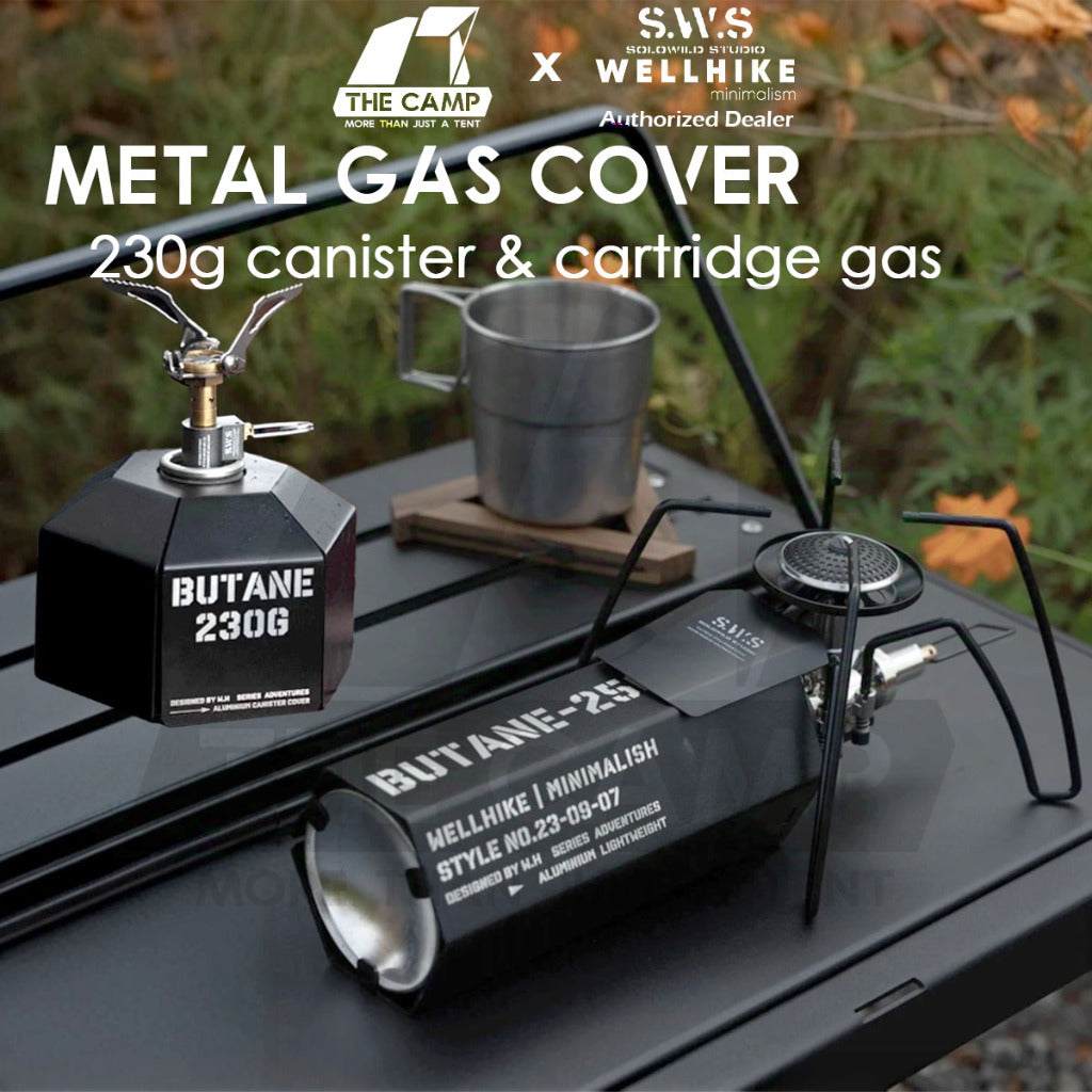 Wellhike SWS Metal Gas Cover / Sleeve Tactical Style Outdoor Camping Butane Protective Case Canister Cartridge