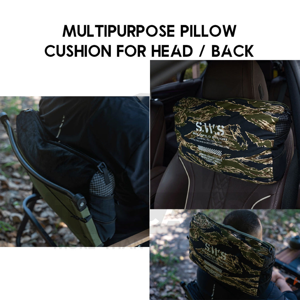 Wellhike SWS Multipurpose Pillow Cushion Head Rest Back Neck Rest Cotton Filled Outdoor Camping Tactical Travel Bantal