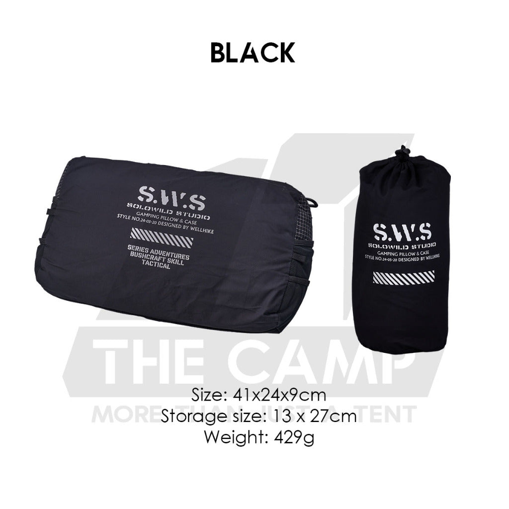 Wellhike SWS Multipurpose Pillow Cushion Head Rest Back Neck Rest Cotton Filled Outdoor Camping Tactical Travel Bantal