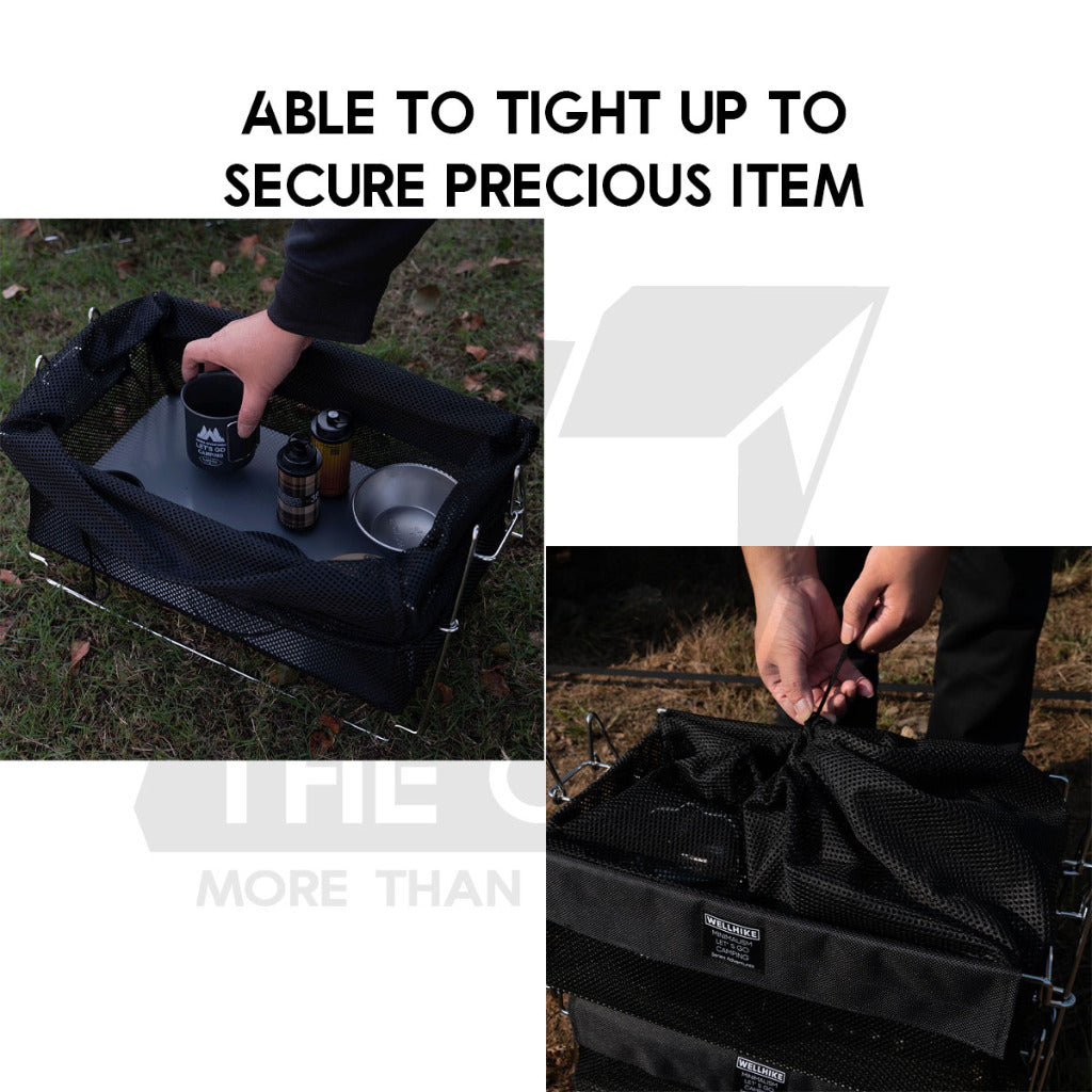 Wellhike SWS Stackable Mesh Rack Multi Layer with Optional Surface Plate Panel Outdoor Camping Portable Tactical Style