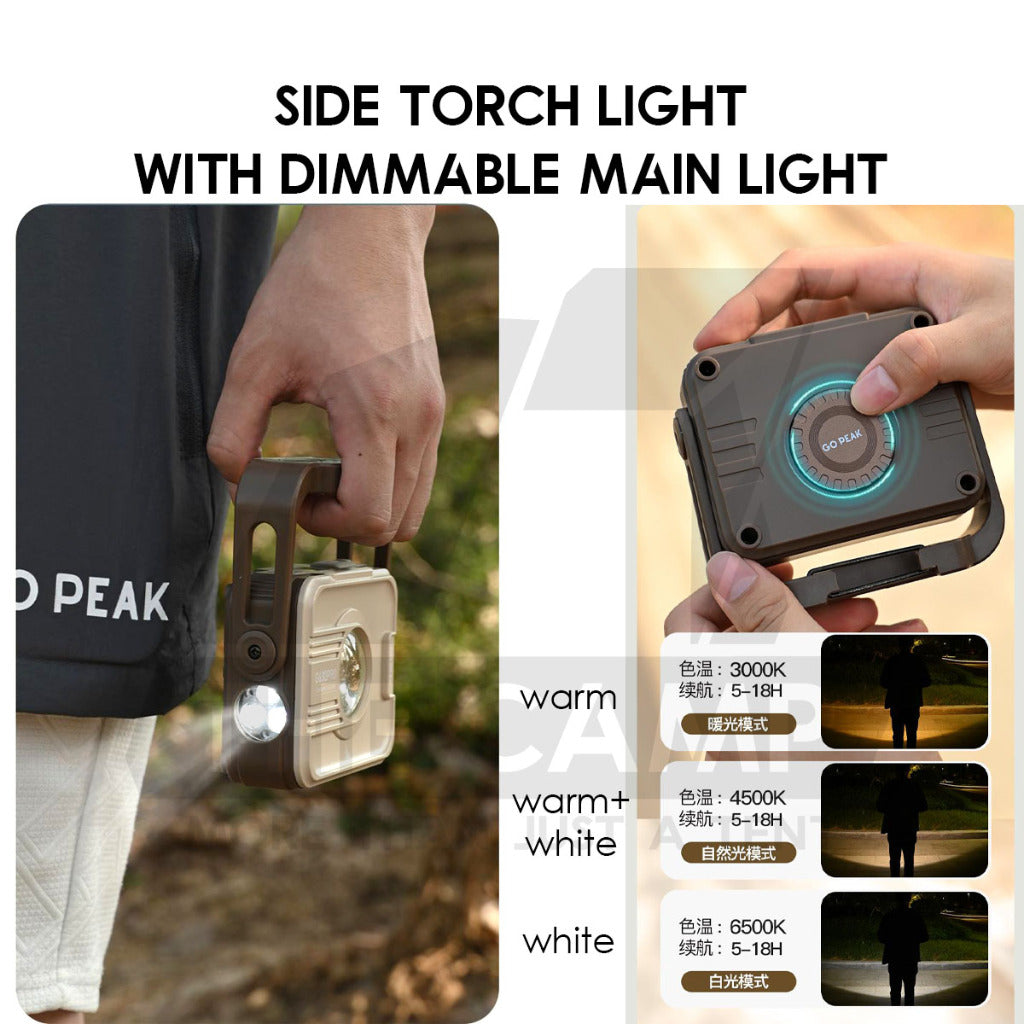 GoPeak G630pro Ultrabright LED Light Outdoor Camping Portable Foldable Lamp 6000mah Working Spotlight Floodlight Warning