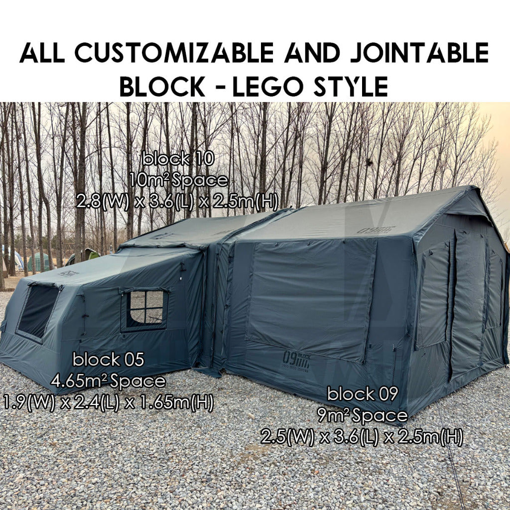 Spark Block 09 10 05 Air Tent Large Space Tactical Style Grey Black Khaki Beige Army Green Inflatable Khemah Angin Coody