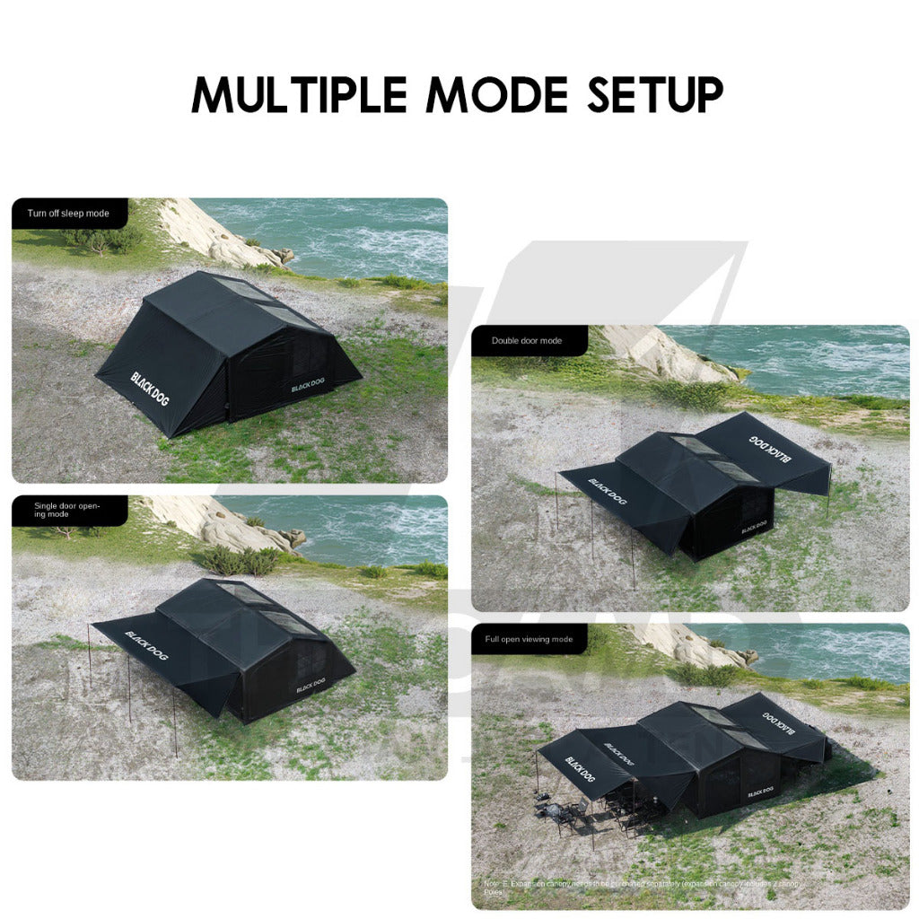 Blackdog Air Tent 500 x 400cm Large Inflatable PVC Air Pillar Outdoor Camping Black KunPeng Khemah Angin CBD2550WS012