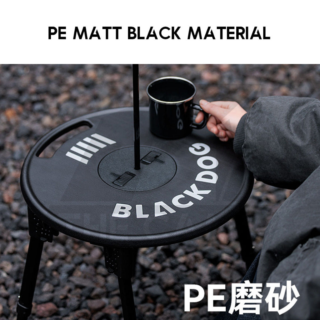 Blackdog Portable Table Stool Round Adjustable Height Heavy Duty with Lamp Pole Meja Hitam CBD2550JJ025