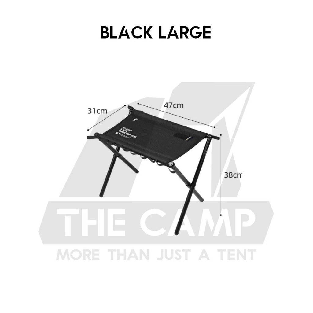 Shinetrip Foldable Tactical Stool Heavy Duty Table Hanging Ring Loop Black Velcro Aluminium Table