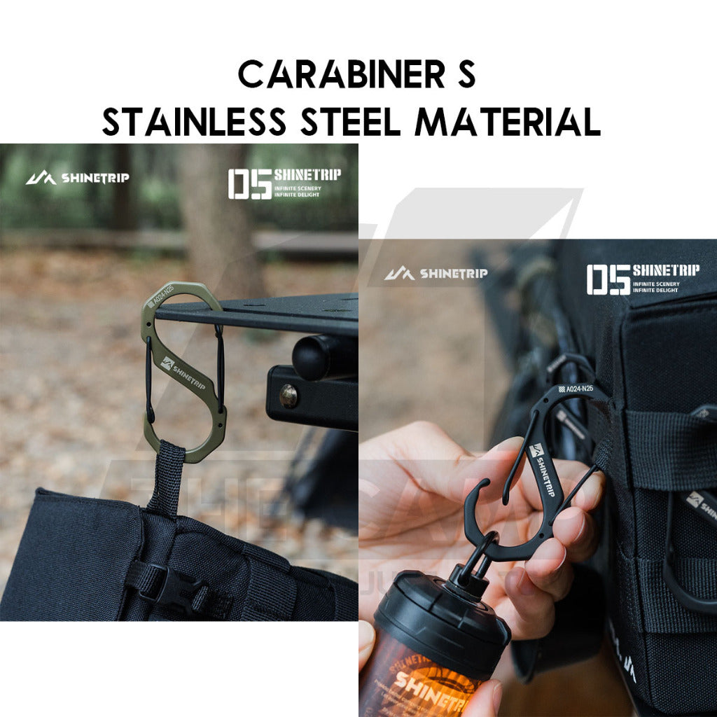 Shinetrip Carabiner S type D type Tactical Design Stainless Steel / Aluminium Alloy Buckle Clip Key Chain Outdoor