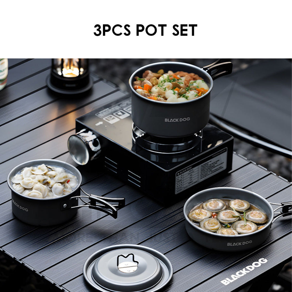 Blackdog Aluminium Pot Set Cookware Cooking Set Kettle Pan Pot Camping Outdoor Picnic CBD2550CF012