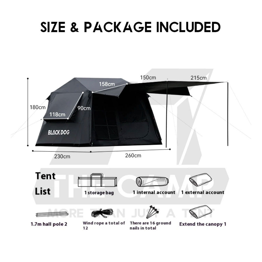 Blackdog Cloud House Auto Tent 6 6.0 Automatic Outdoor Camping PU3000mm Double Layer Khemah CBD2550WS018