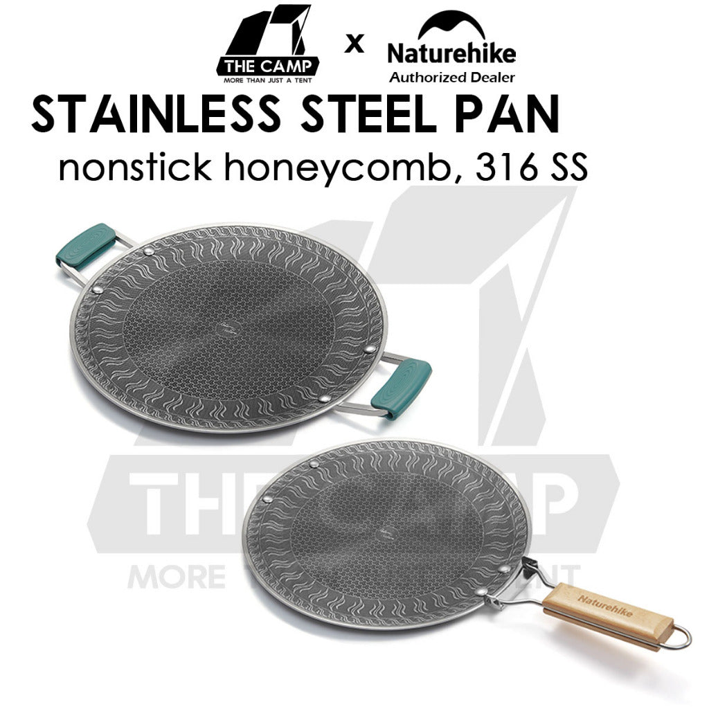 Naturehike Stainless Steel Pan Honeycomb Frying Grill BBQ Pan Non Stick Outdoor Camping Cookware Kuali CNK2550CF011