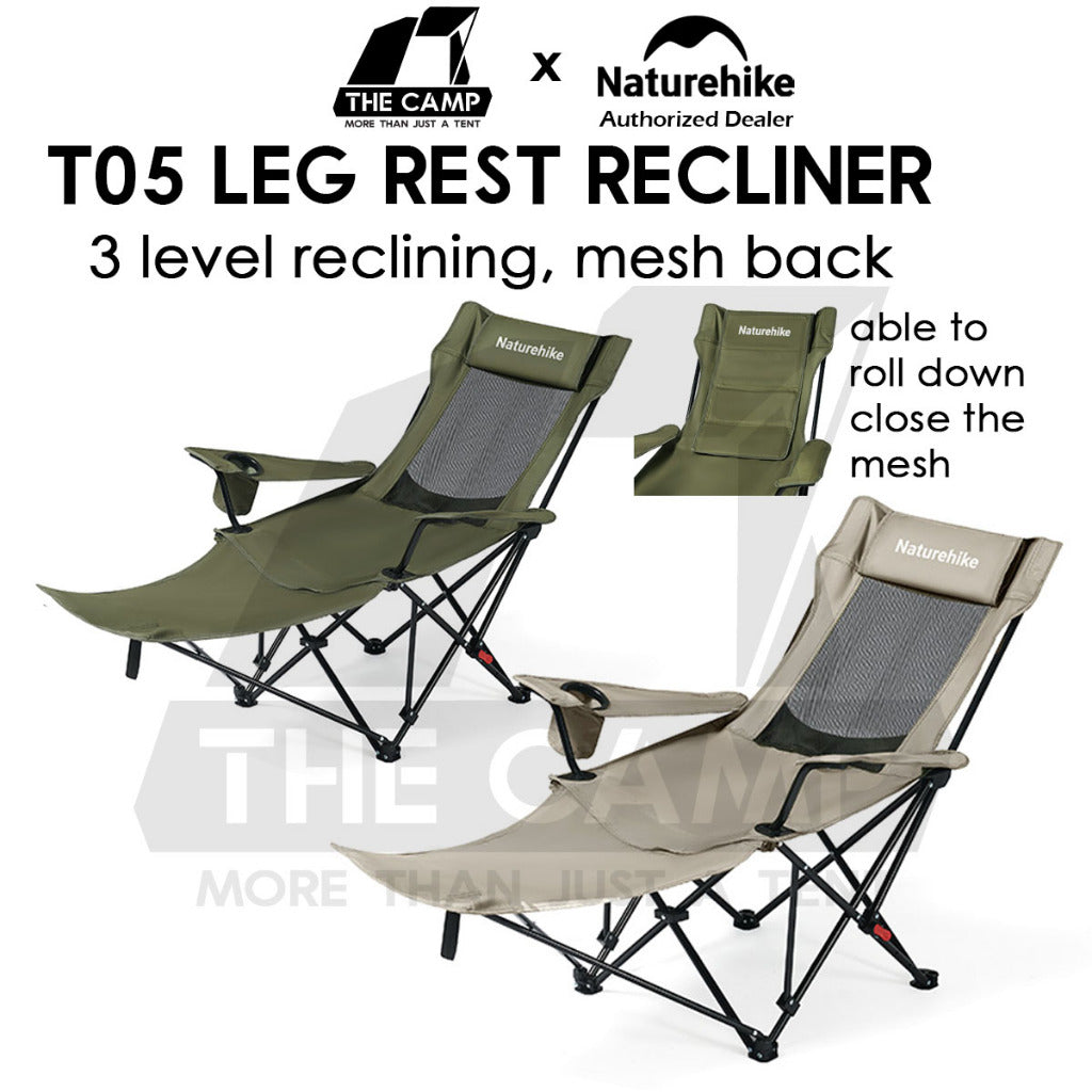 Naturehike T05 Reclining Chair with Mesh Head Rest Foot Rest Recliner Outdoor Camping Kerusi Healing CNK2550JJ023