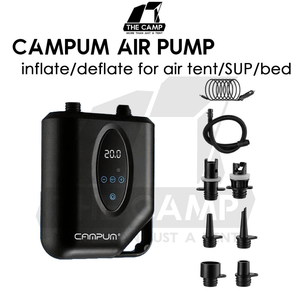 Campum Air Pump for Air Tent Inflate Deflate SUP Board Air Bed 20PSI 12000mah Portable Electric Car Plug