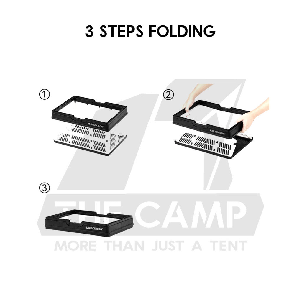 Blackdog Foldable Basket Folding Storage Box Outdoor Camping 26L Large Capacity Portable Compact Size Black CBD2450XB012