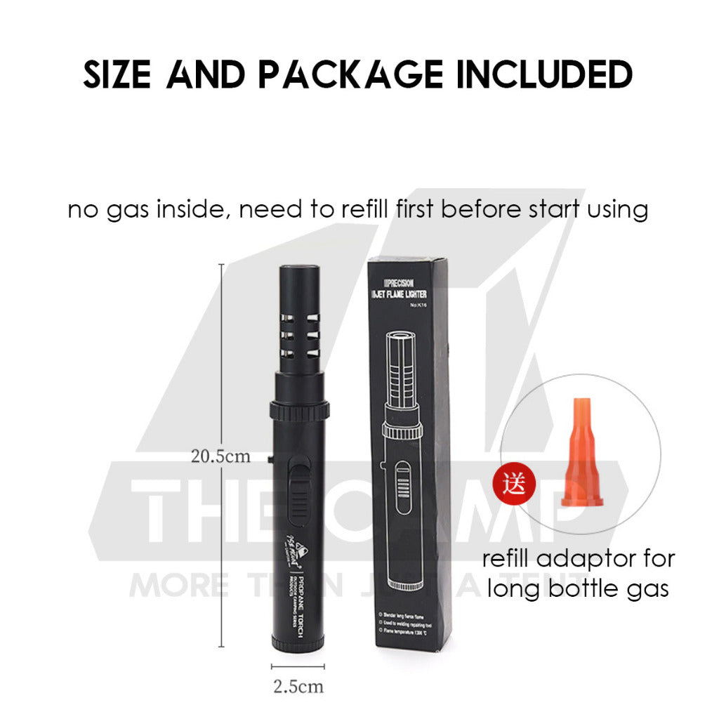 Black Samurai Fire Torch Outdoor Camping Blue Jet Flame Gun Butane Gas Burner Portable Metal Lighter Pemetik Api