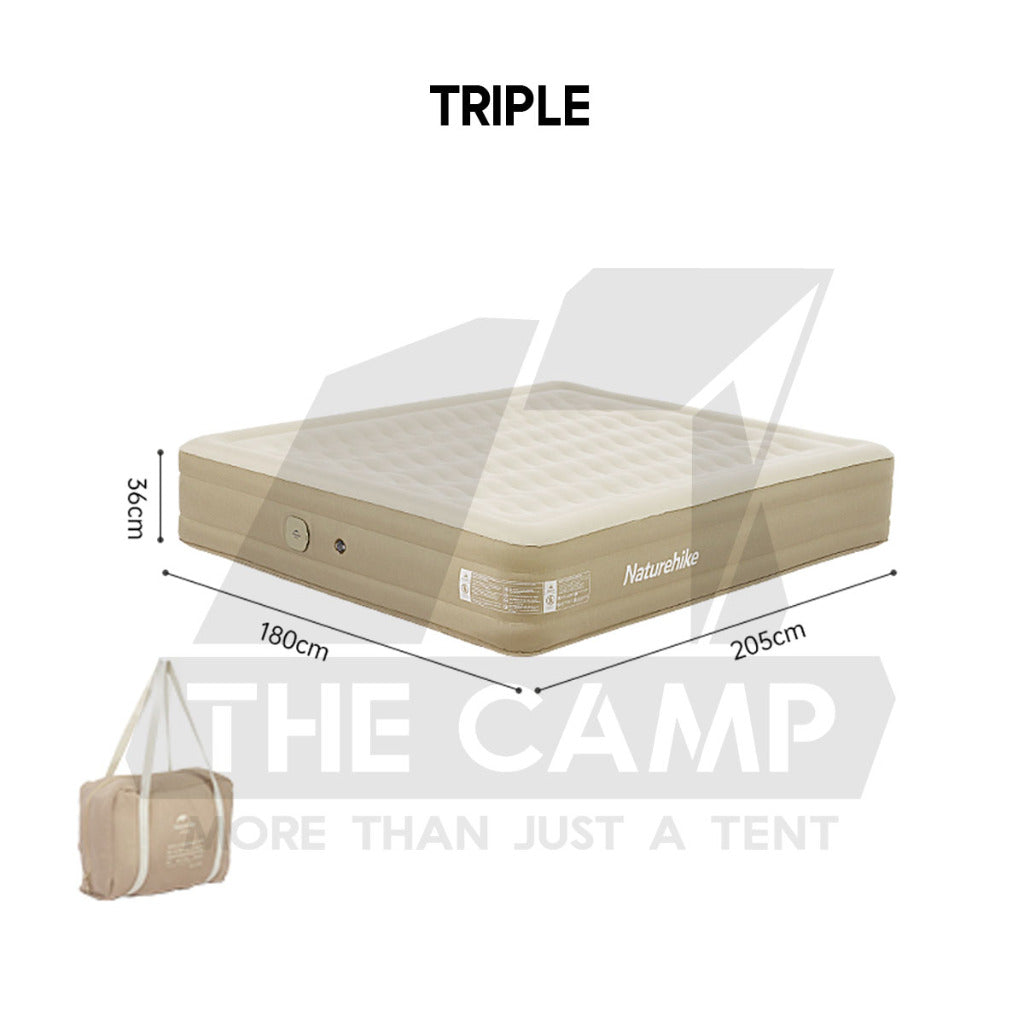 Naturehike Inflatable Triple Air Bed 36cm with Pump Mattress Tent Bag Pole Nail Peg Tarp Mobi Garden CNH22DZ015