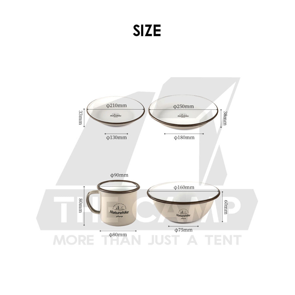 Naturehike Enamel Tableware Bowl Plate Cup Mug Outdoor Camping Cookware Black Limited Edition NH20SJ030