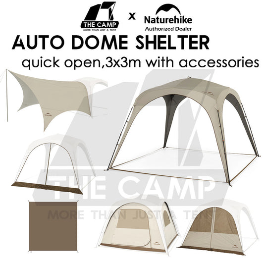Naturehike Auto Dome Shelter Camping Tarp Inner Tent Extension Flysheet Door Mesh TPU Cloth Groundsheet CNK230WS014