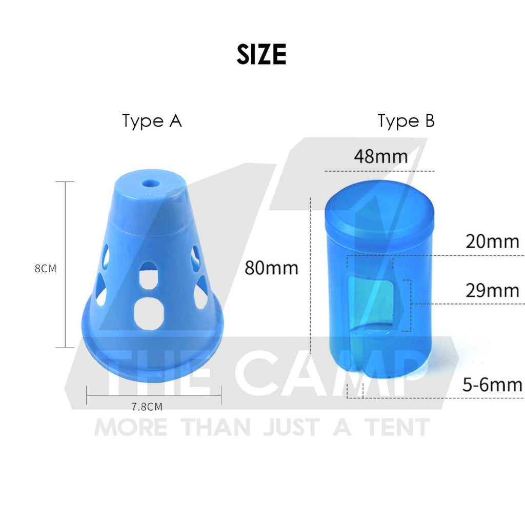 Camping Peg Warning Light Guard Cover Waterproof RGB Color Cup LED String Rope Tent Glow in Dark Flysheet Pole Nail