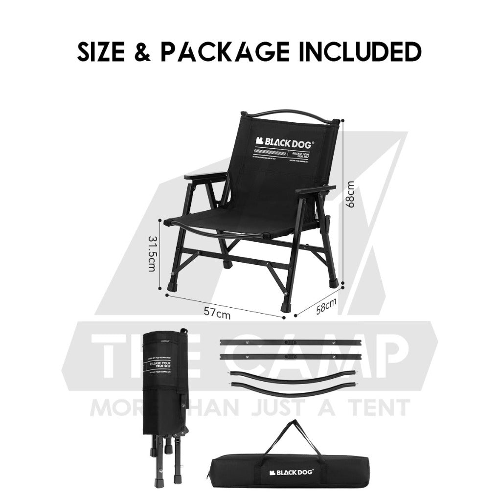 Blackdog Detachable Kermit Chair Foldable Tactical Back Support Heavy Duty Outdoor Camping Portable Black CBD2450JJ043