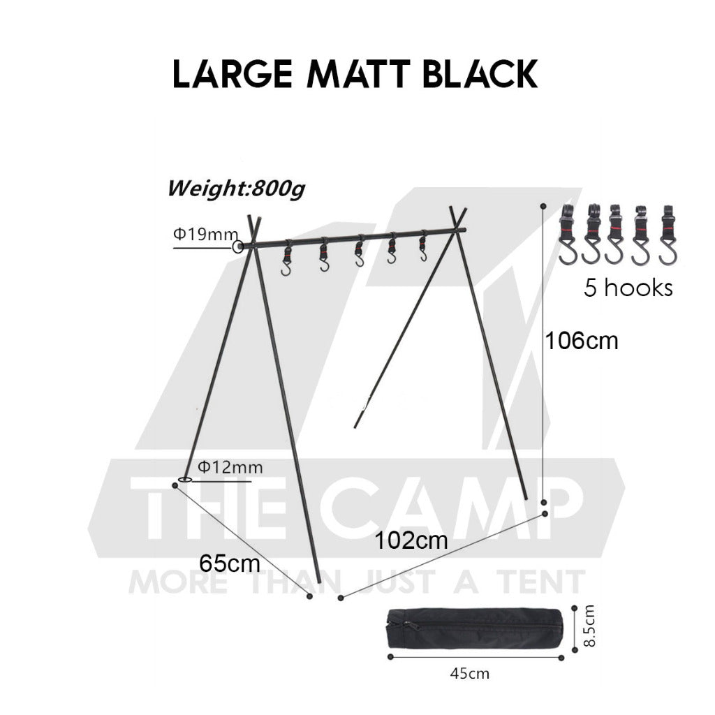 Outdoor Triangle Hanging Rack Aluminum Mesh Camping Hanger Cookware Tripod Shelf Stand Tableware Organizer Double Level