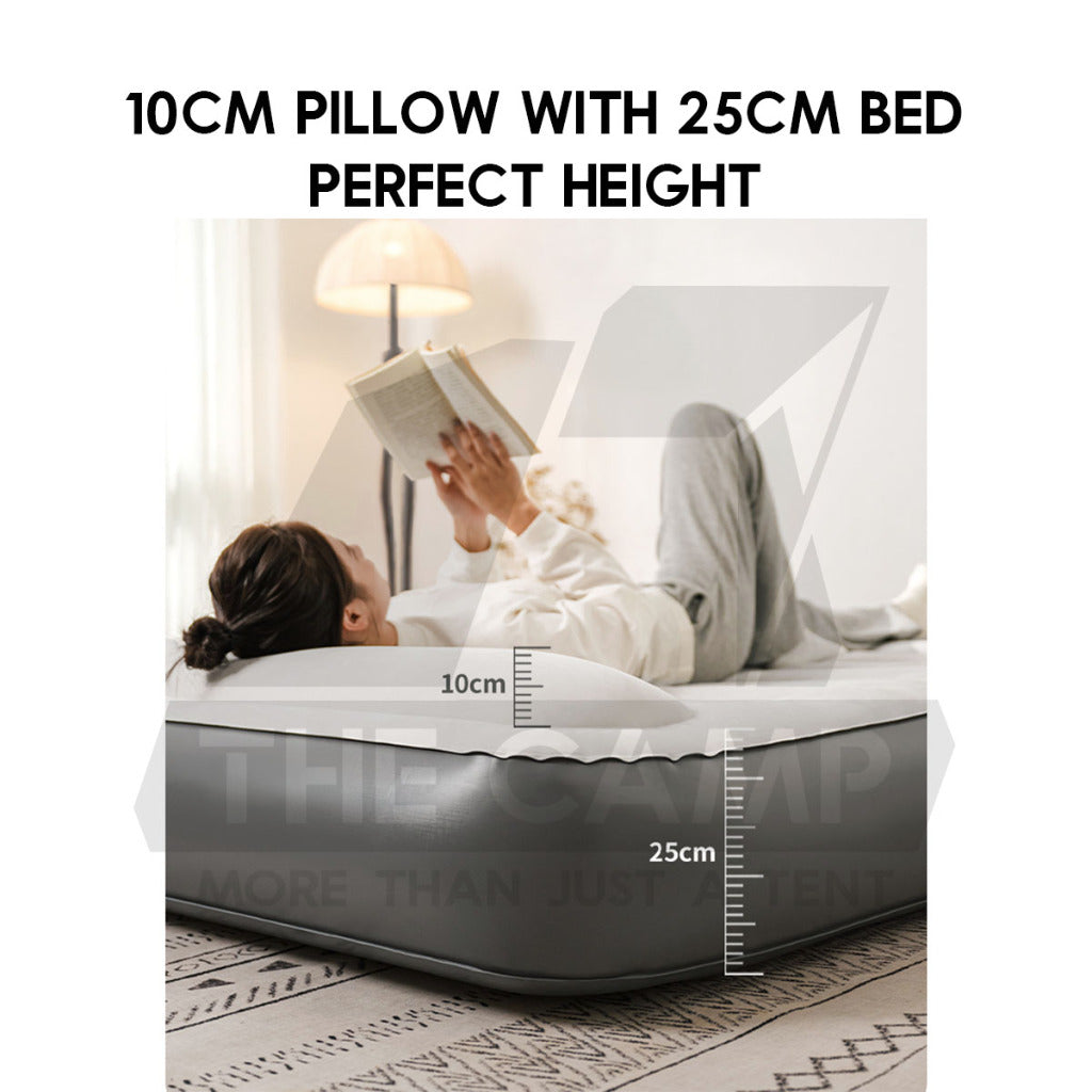 Naturehike Inflatable Air Bed 25cm Built In Pillow with Pump Mattress Single Double Triple King Tilam Angin CNK2450WS040