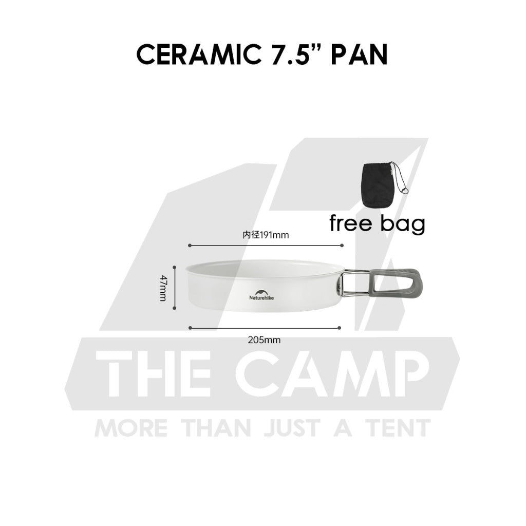 Naturehike Ceramic / Aluminium Cookware Non Stick Coating Cooking Pot Kettle Pan Camping Outdoor Picnic CNK2450CF013