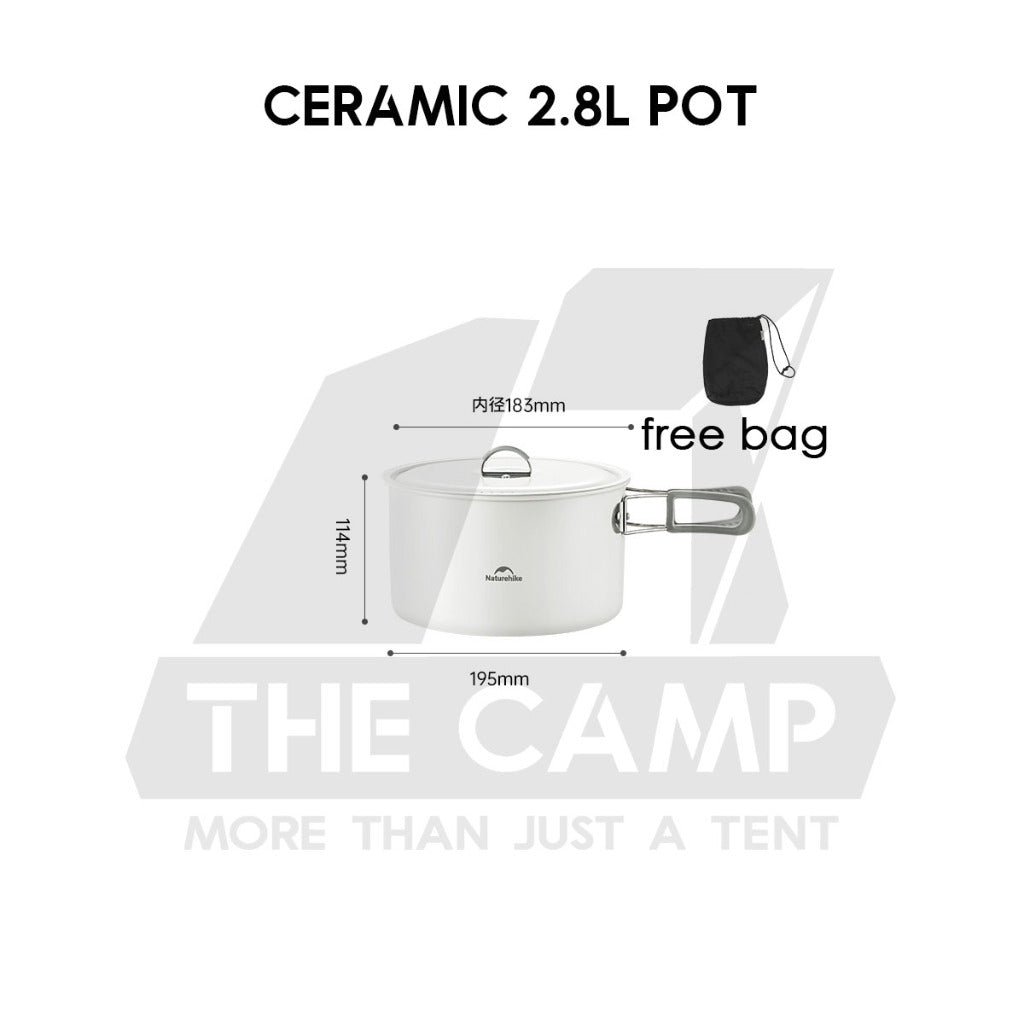 Naturehike Ceramic / Aluminium Cookware Non Stick Coating Cooking Pot Kettle Pan Camping Outdoor Picnic CNK2450CF013