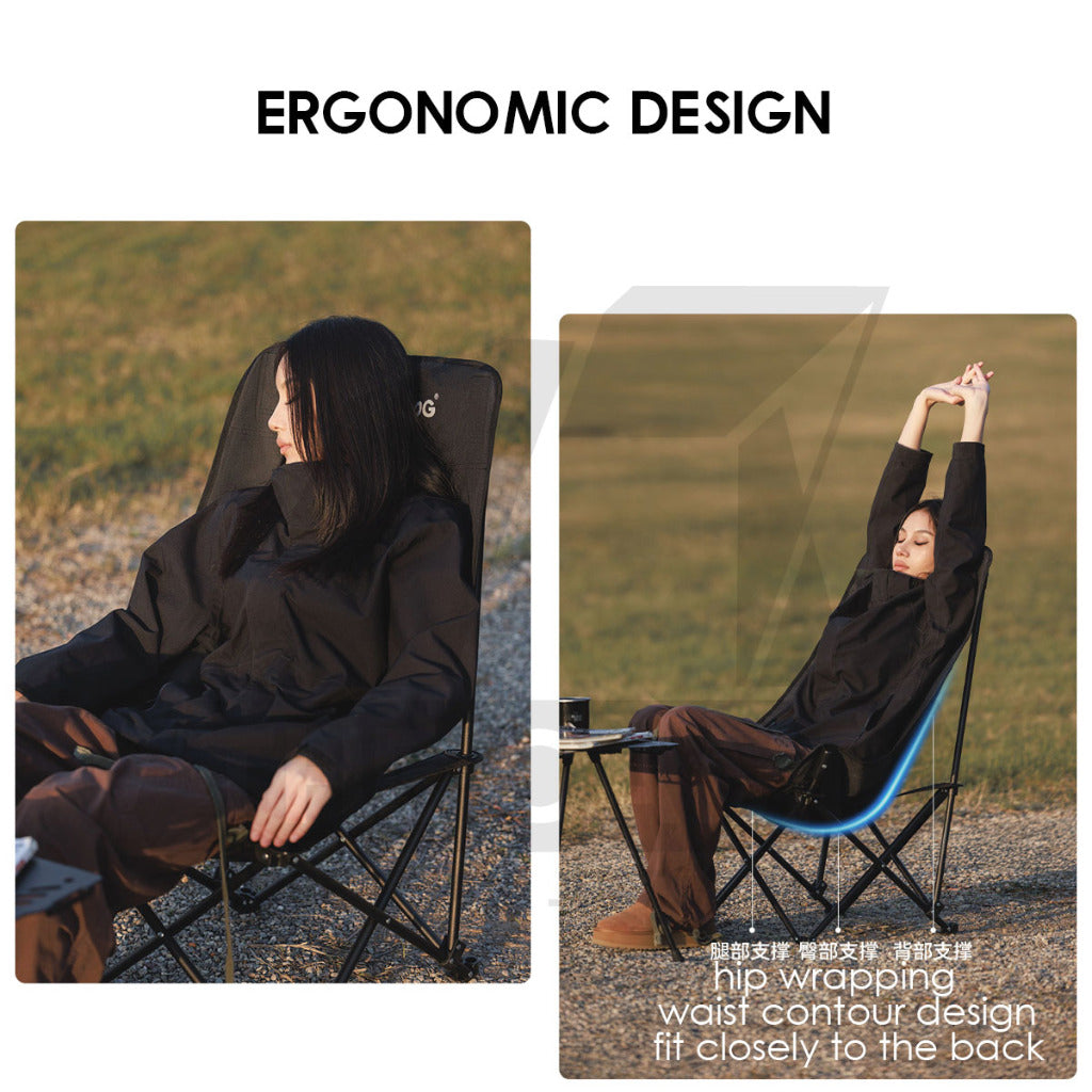 Blackdog Foldable Chair Camping Outdoor Foldable Folding Moon Chair Tent Table Flysheet Black CBD2300JJ020 CBD2300JJ026