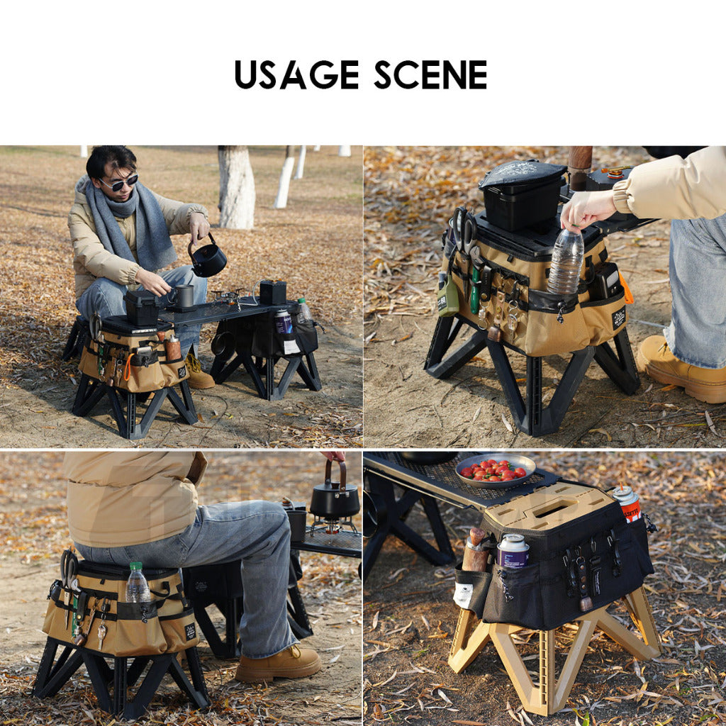Military Style Camping Stool Outdoor Foldable Chair Folding Sleeve Bag Rack Japanese Style Flysheet Expansion Table Top