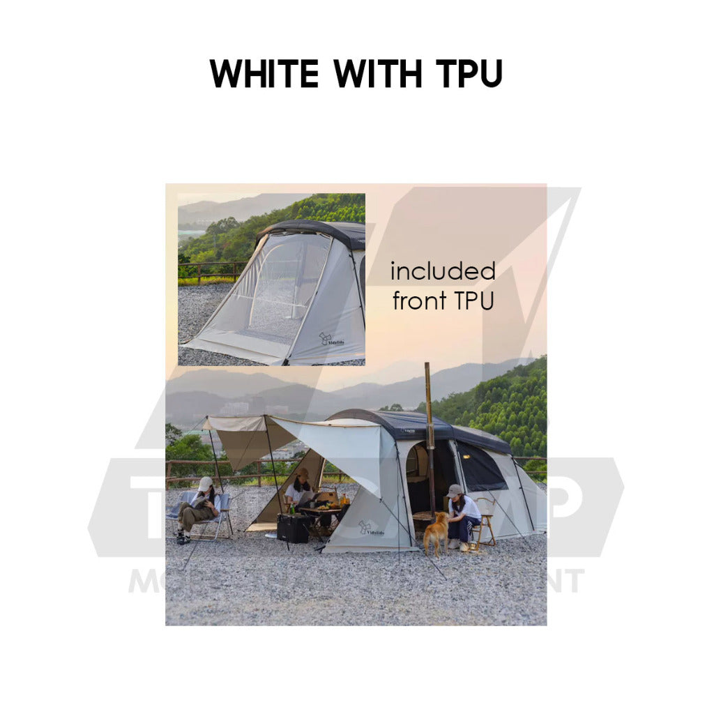 Vidalido SanStay Tunnel Tent with Optional TPU Door Outdoor Camping 1 Bedroom 2 Living Rooms Silver Poon Saan Cabin