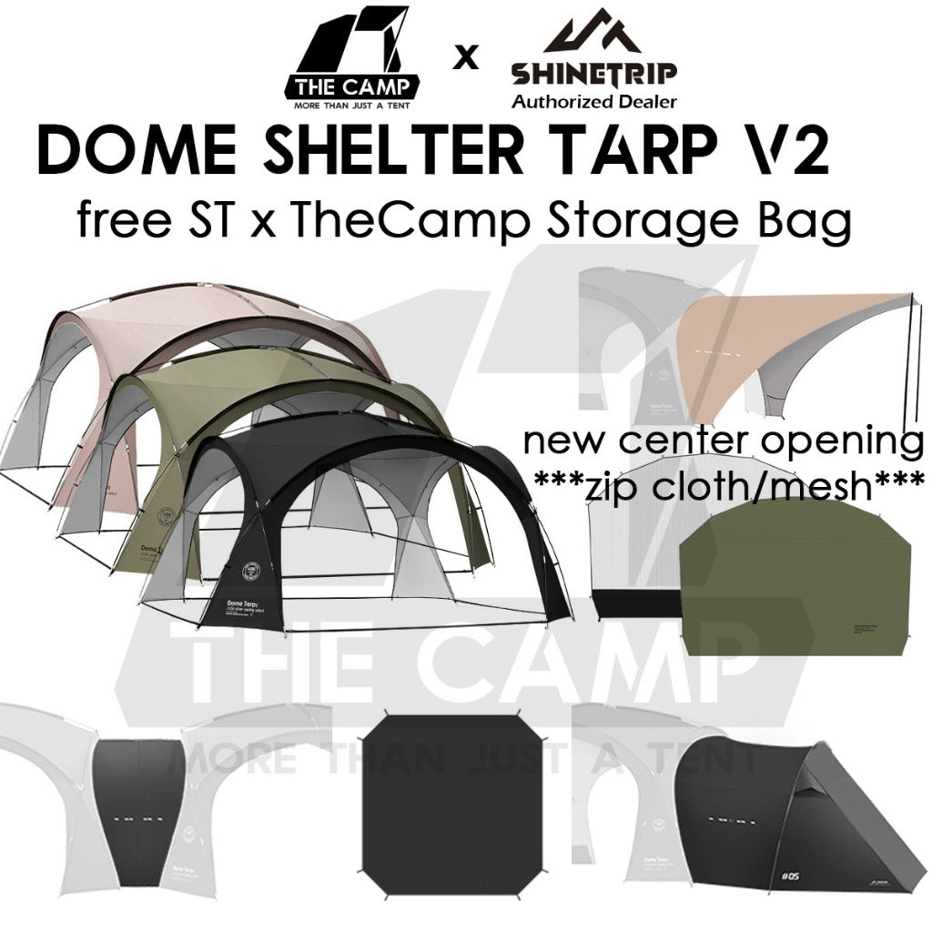 Shinetrip Dome Shelter V2 Tarp PU3000 Silver Coated Black Khaki Green Door Cloth Zip Mesh Net Flysheet Tent